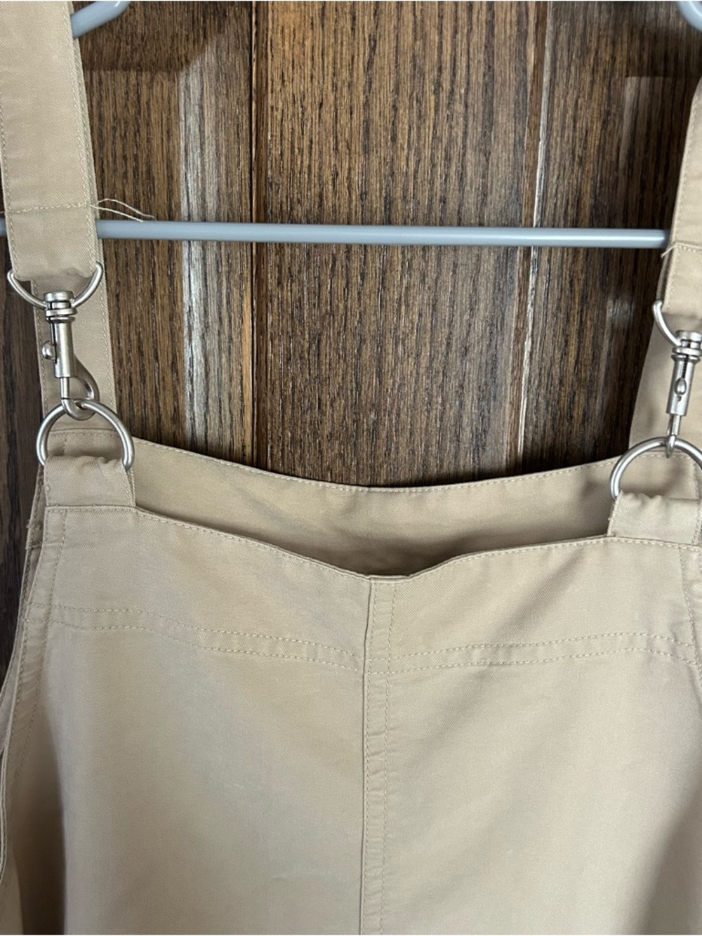 Classic Elements Tan Pinafore Midi Dress with Front Pockets - Picture 3 of 6